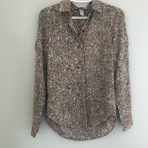Leopard print button down blouse